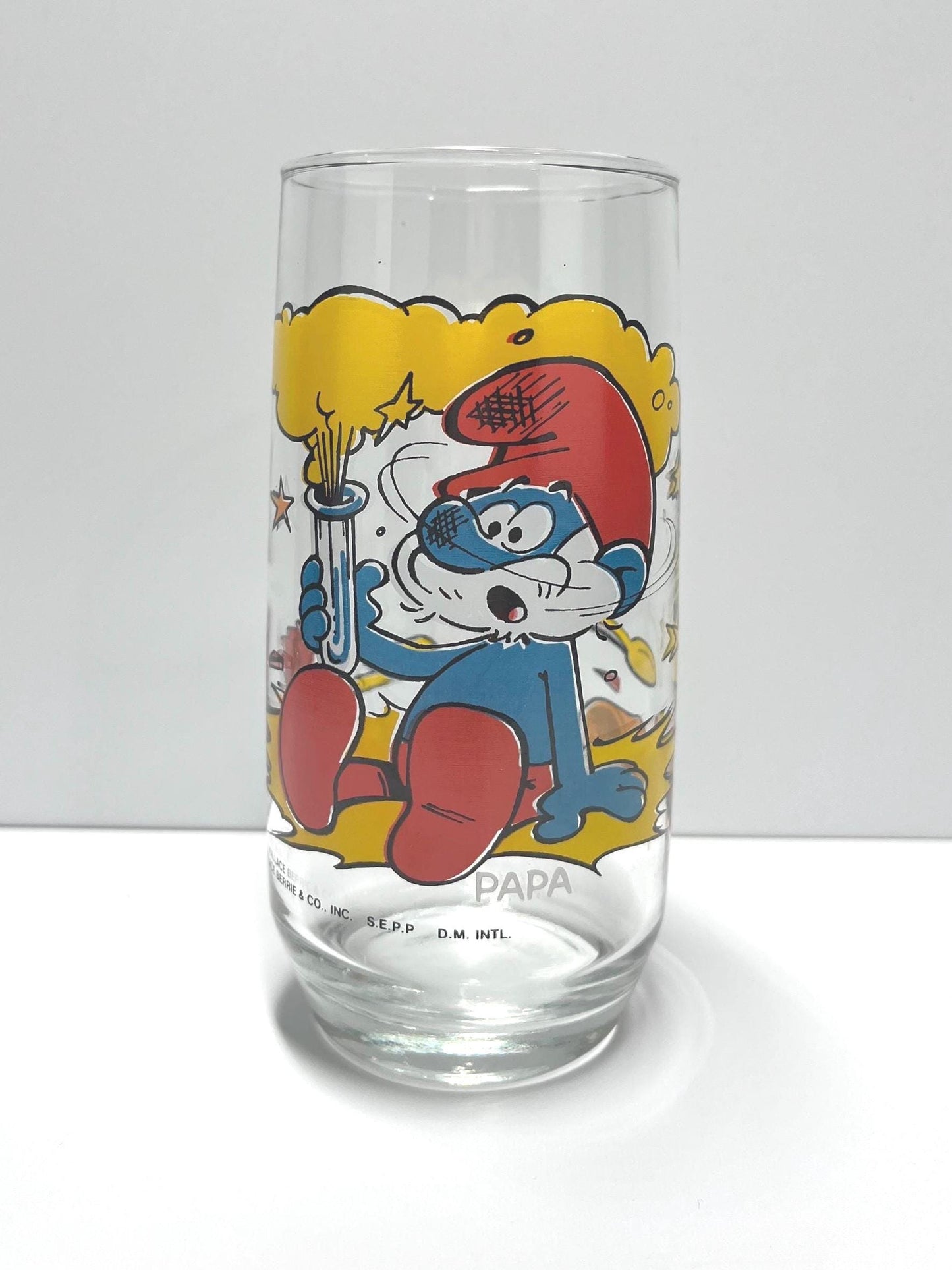 Vintage Papa Smurf Glass