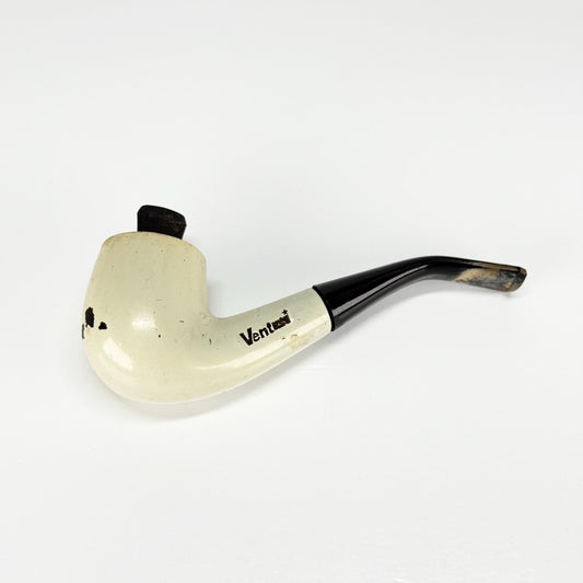 Vintage Smoking Pipe in White with Tamper Stamped Venturi from 1960s