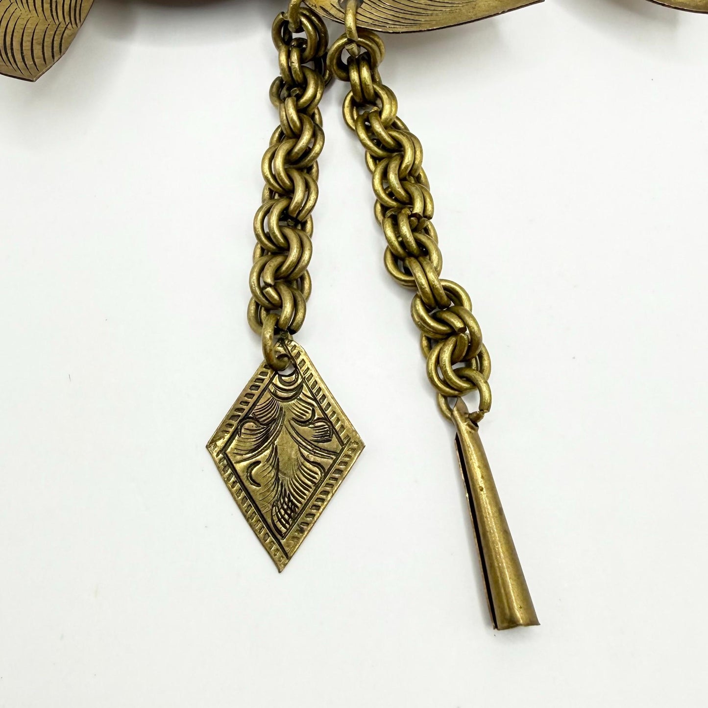 Vintage Brooch of Gold Fish with Hanging Tassels
