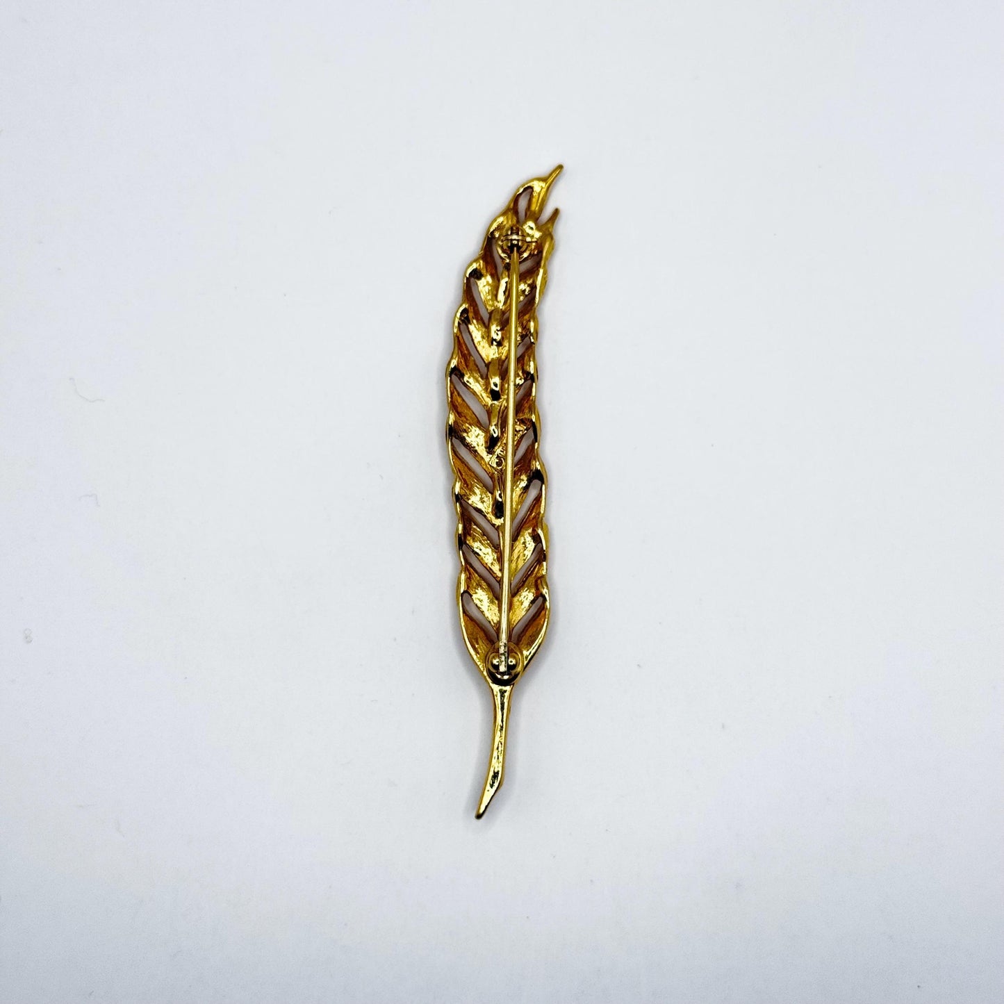 Vintage Brooch Pin of a Gold Wheat Sheaf and Stamped Trifari