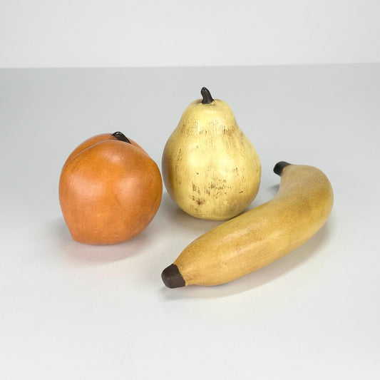 Vintage Porcelain Fruit Includes Pear, Peach, and Banana