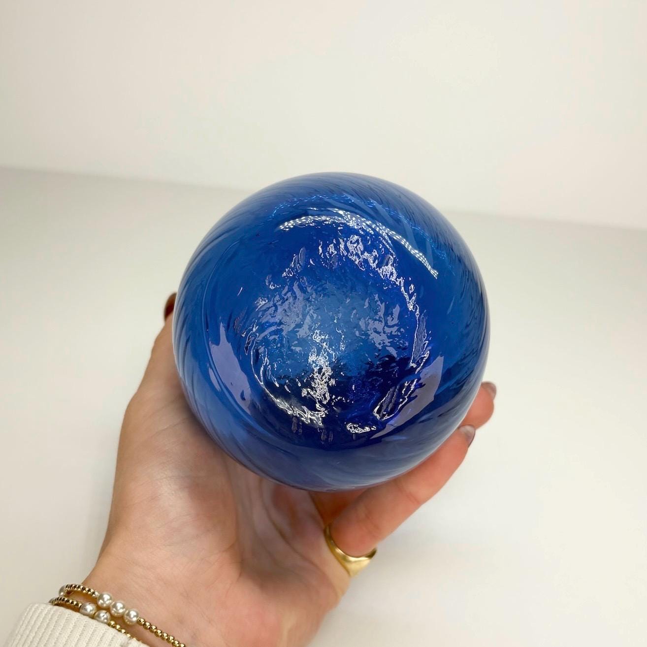 Vintage Vase in Cobalt Blue with Scalloped Rim