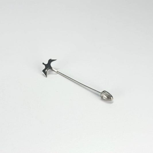 Vintage Stickpin with Seagull in Silver Tone MCM Design