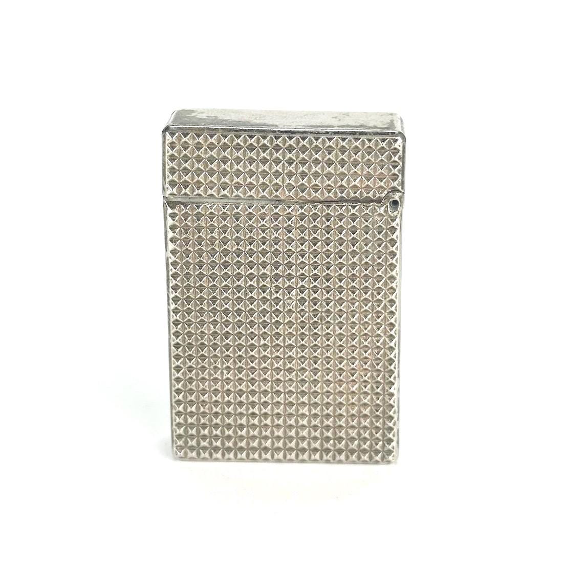 Vintage Lighter in Silver Tone with Diamond Studded Pattern Design Made in Japan