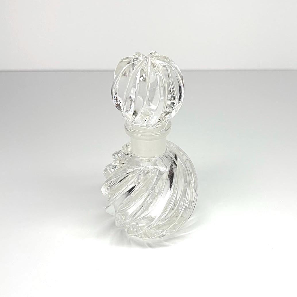 Vintage Perfume Bottle with Clear Swirl Design
