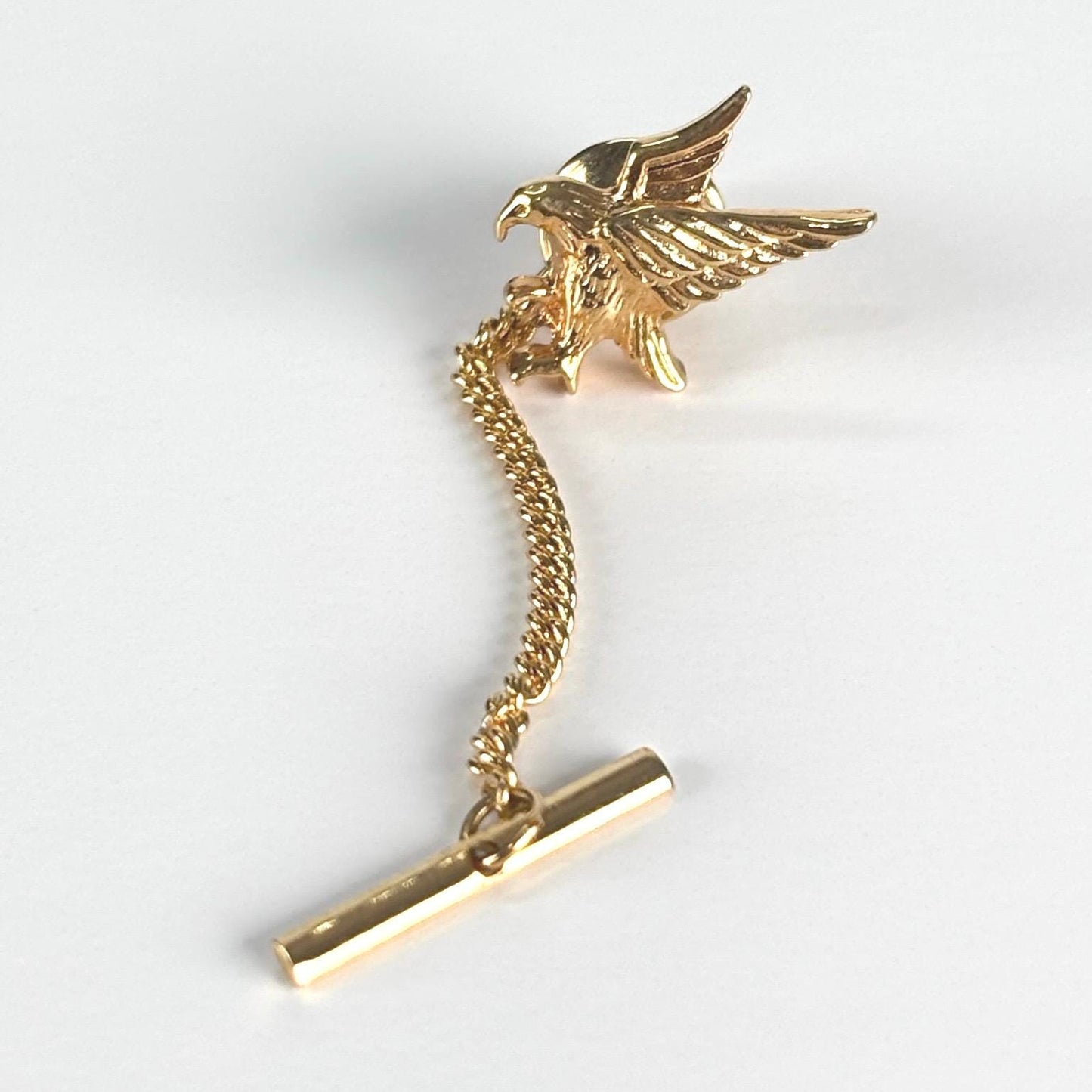Vintage Tie Tack with Flying Eagle in Gold Tone