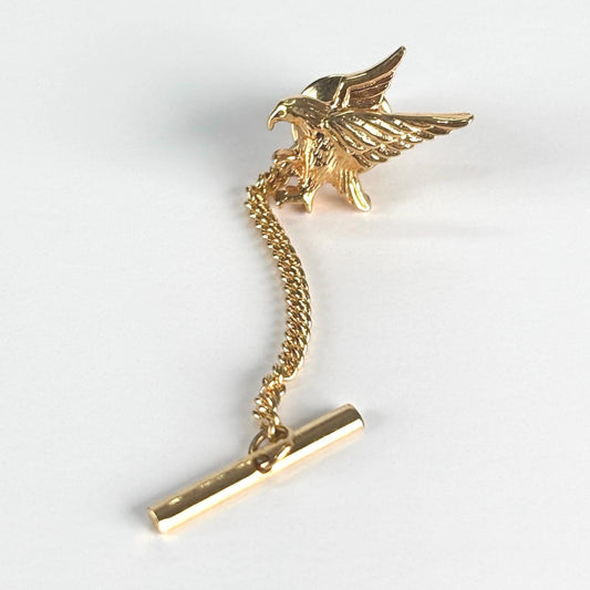 Vintage Tie Tack with Flying Eagle in Gold Tone