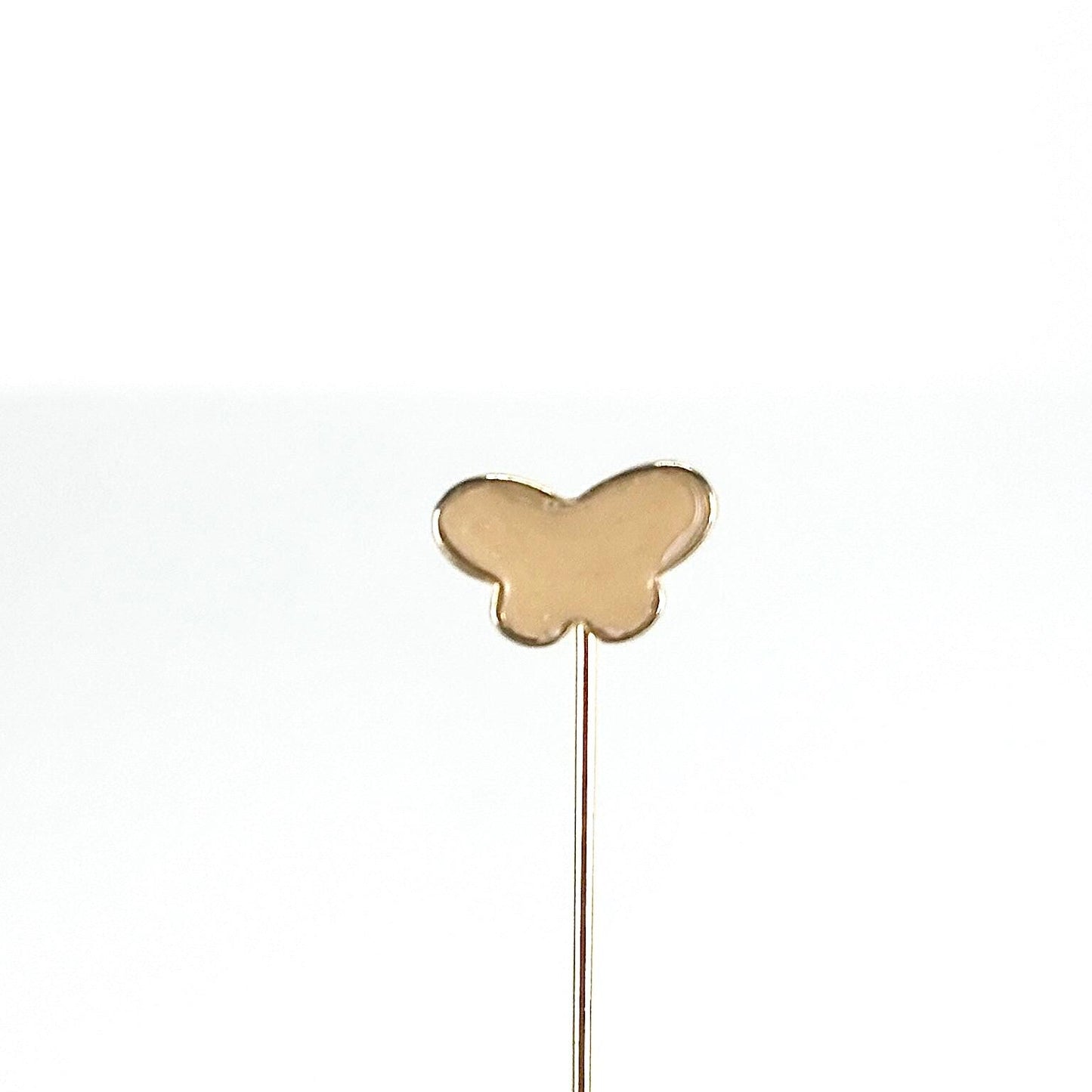 Vintage Stickpin with Peach Butterfly in Gold Tone