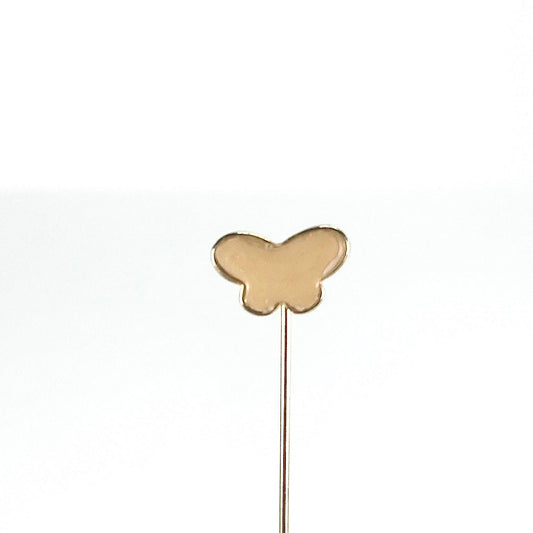 Vintage Stickpin with Peach Butterfly in Gold Tone