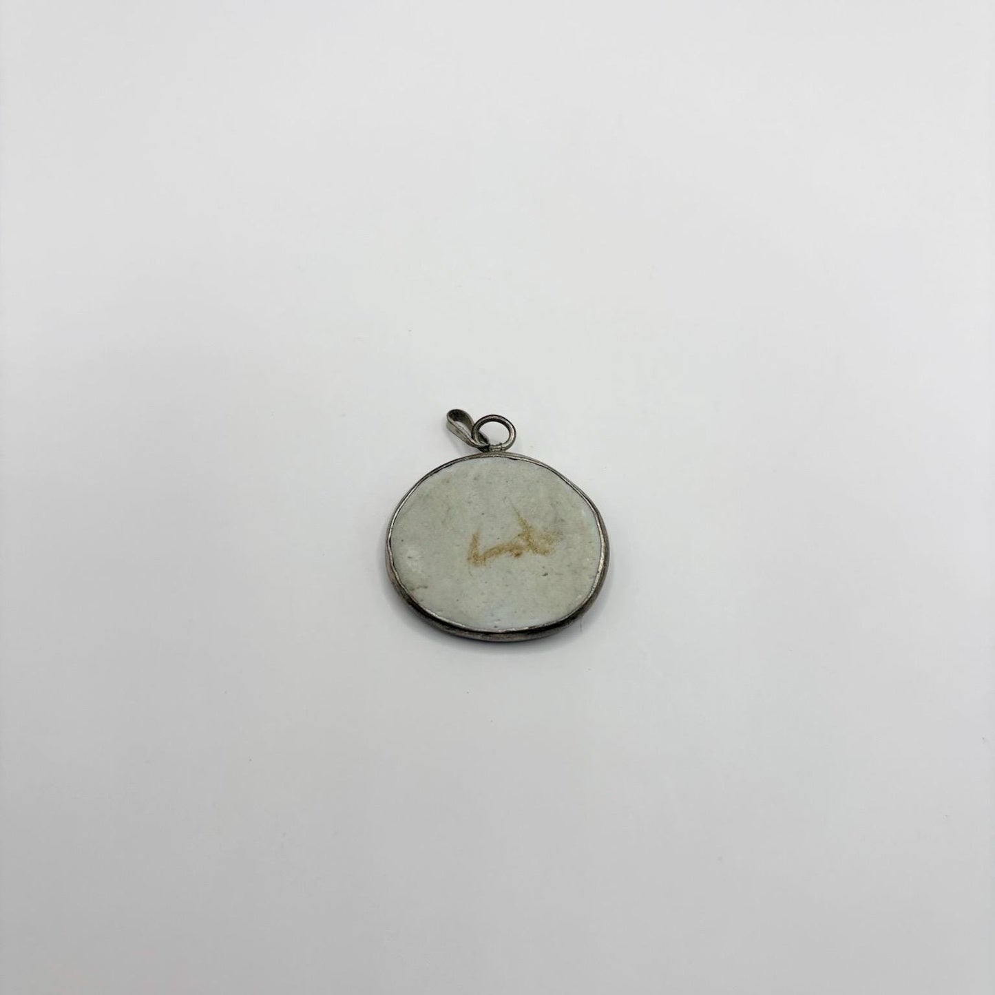 Vintage Sterling Silver Enamel Pendant Charm 925 Round Pastel Cloisonné Style Mid Century