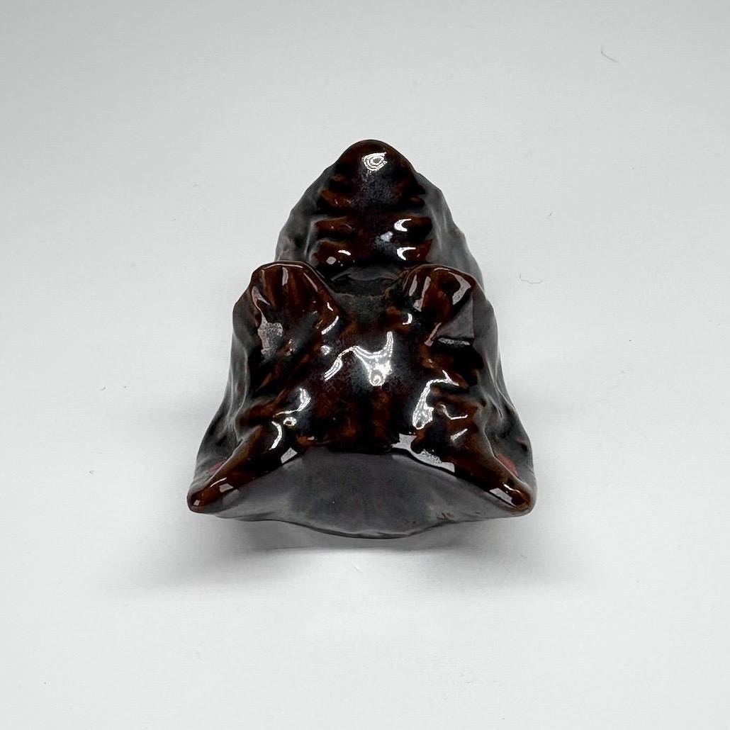 Vintage Ashtray of a Schnauzer Dog with Red Accents and Made in Japan
