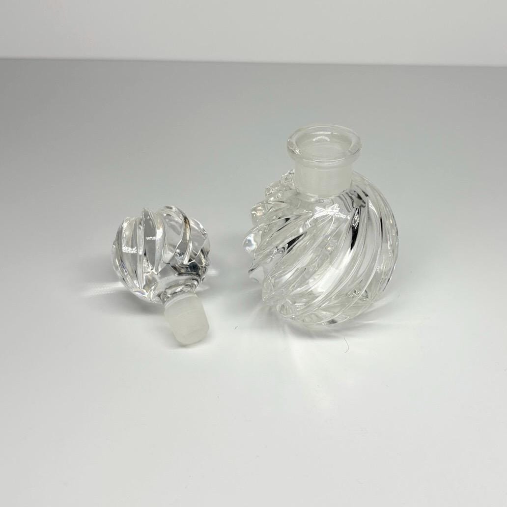 Vintage Perfume Bottle with Clear Swirl Design
