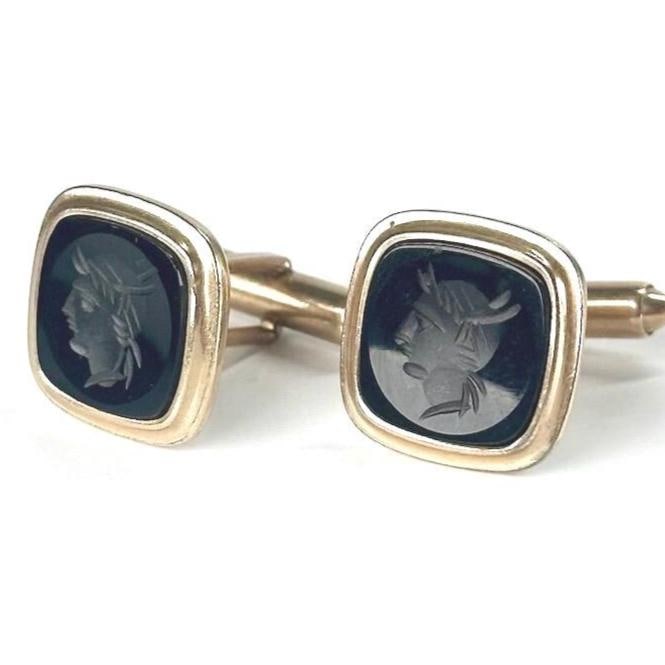 Vintage Cuff Links of Roman Solider Made by Krementz