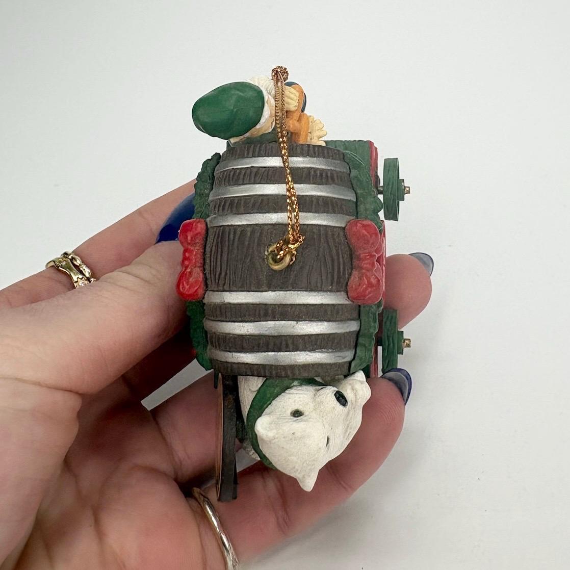 Vintage Coca-Cola Ornament with Elf and Polar Bear 1995