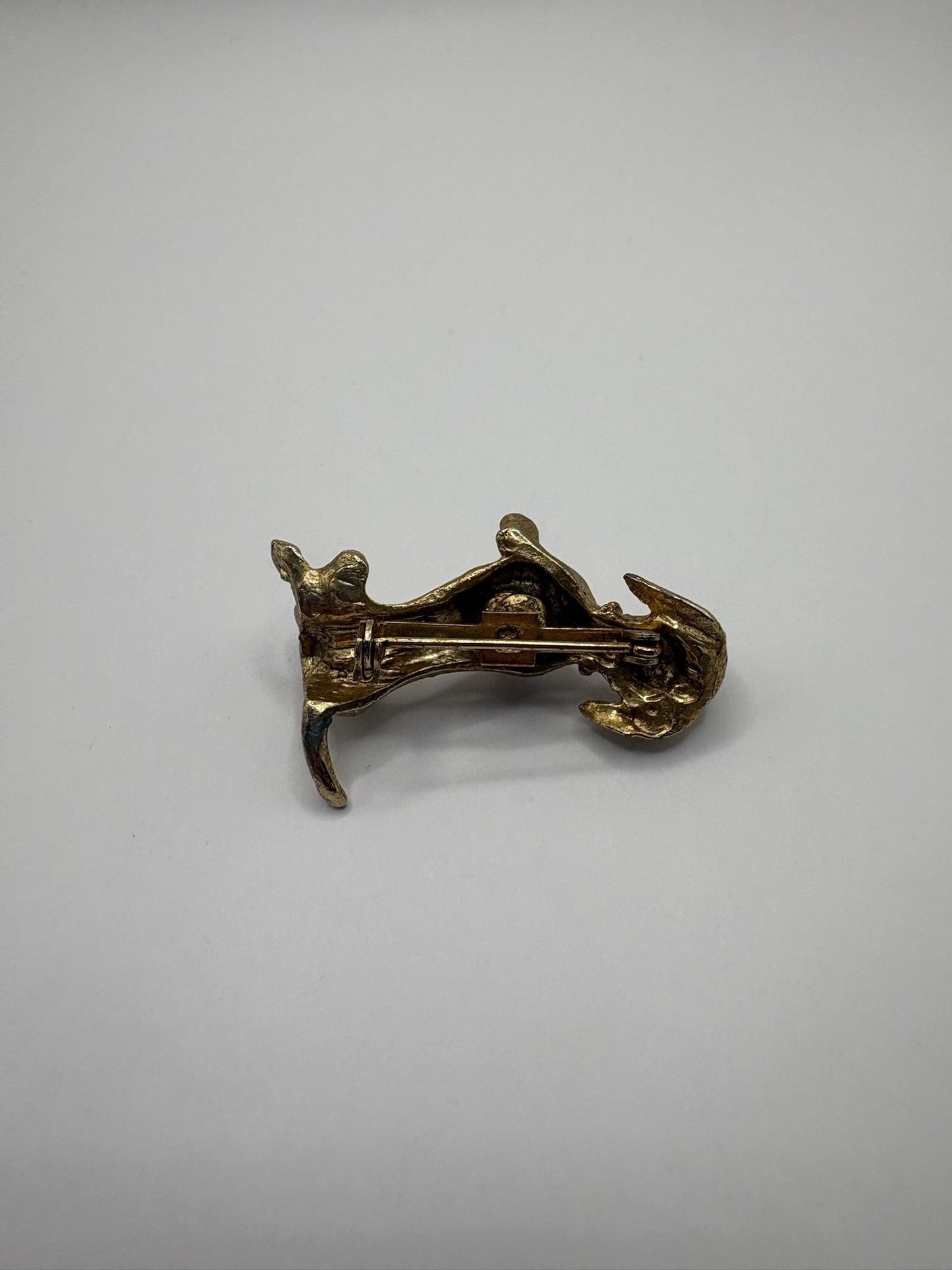 Vintage Dachshund Brooch | Gold Tone Dog Pin