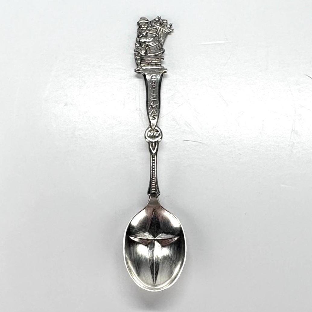 Vintage Silver Plated Christmas Spoons, Holland Souvenir Collection