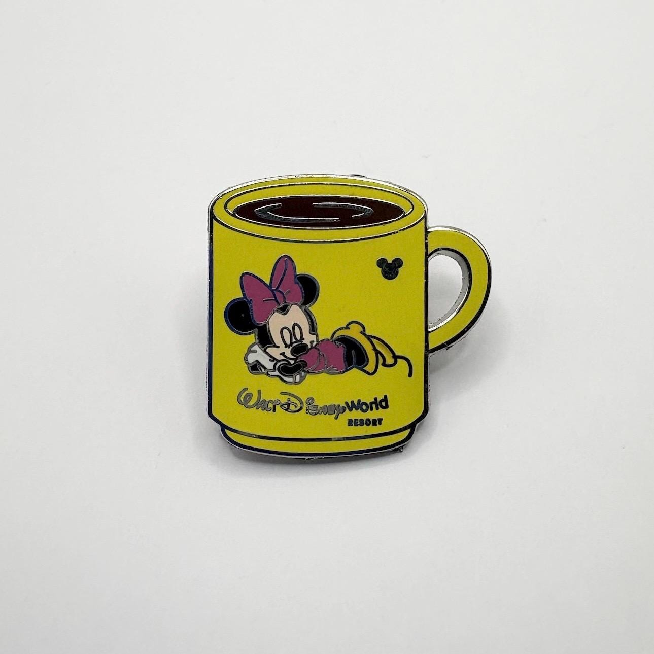 Disney Enamel Trading Pin of Yellow Minnie Mouse Coffee Mug