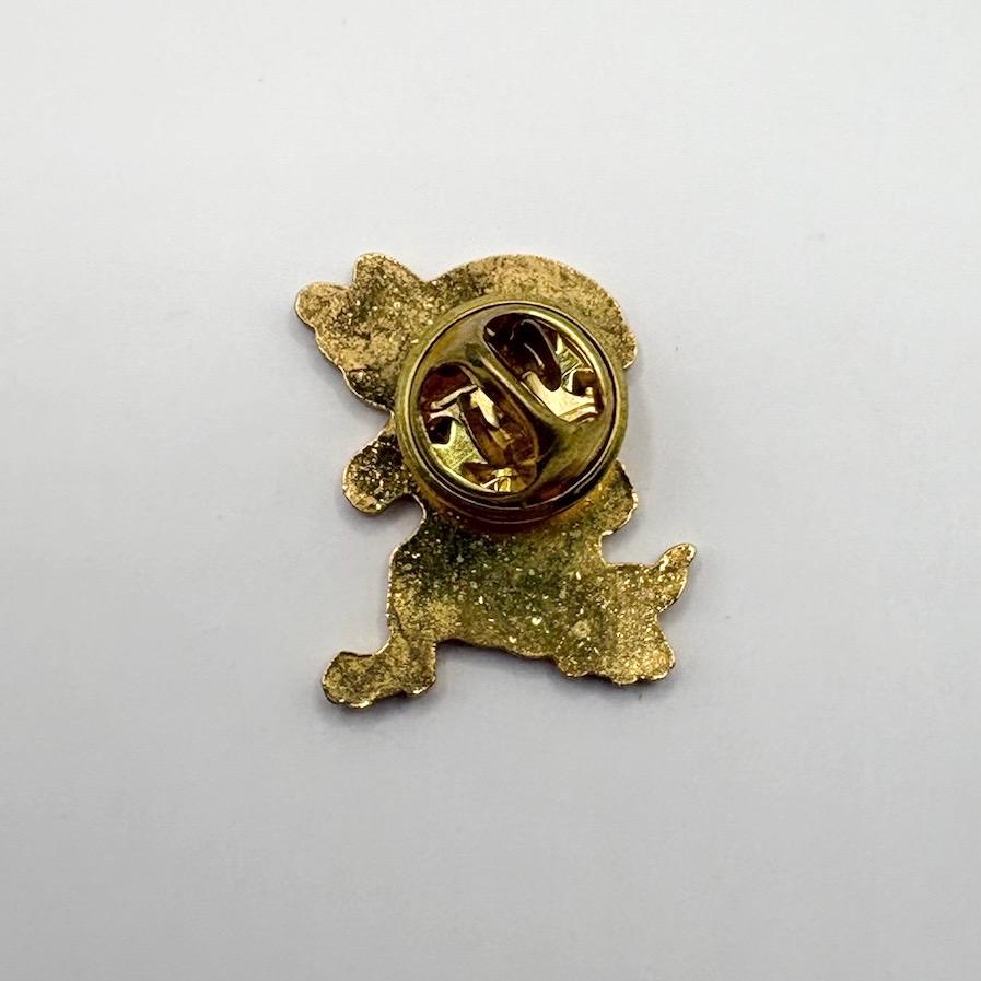 Vintage Bee Mascot Enamel Lapel Pin in Gold Tone ‘C’ Sports Character