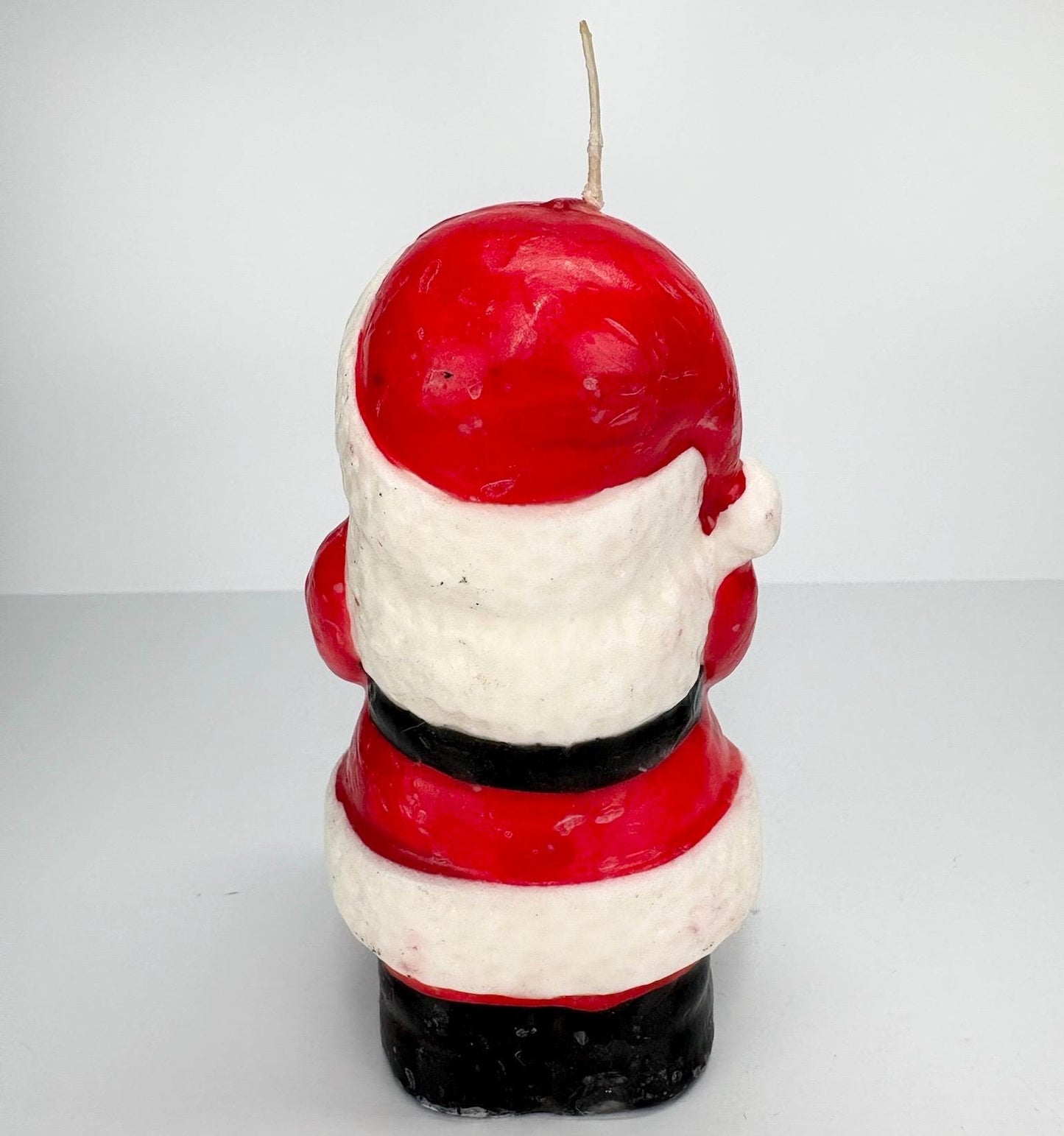 Vintage Christmas Candle of Santa Holding a Reindeer