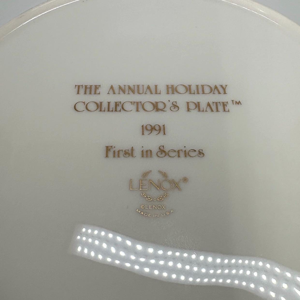Vintage Lenox Annual Holiday Collector’s Plate 1991 First in Series
