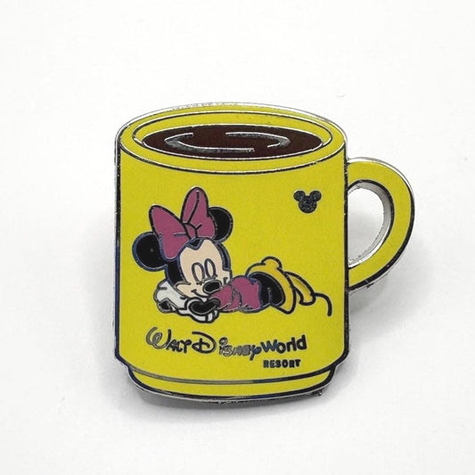 Disney Enamel Trading Pin of Yellow Minnie Mouse Coffee Mug
