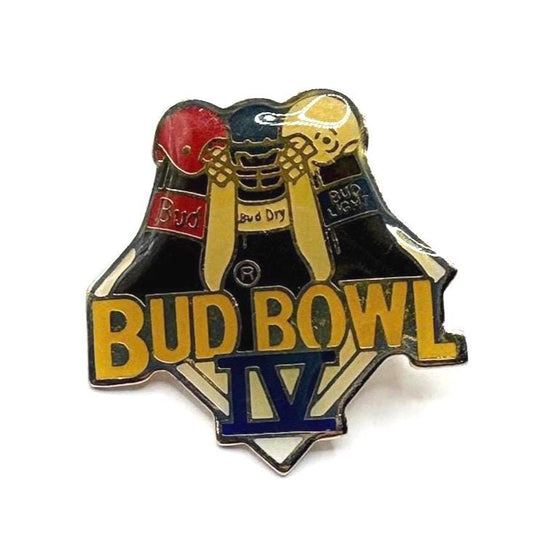 Vintage 1990 Bud Bowl IV Budweiser Enamel Lapel Pin Super Bowl XXIV