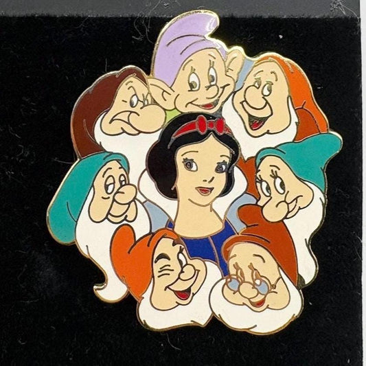 Vintage Disney Pin Trading Snow White and the Seven Dwarfs Enamel Pin with Card