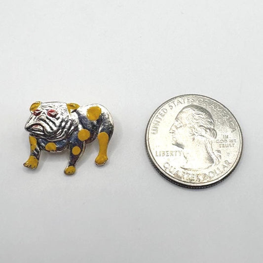 Vintage Bulldog Brooch Pin Stamped Hong Kong